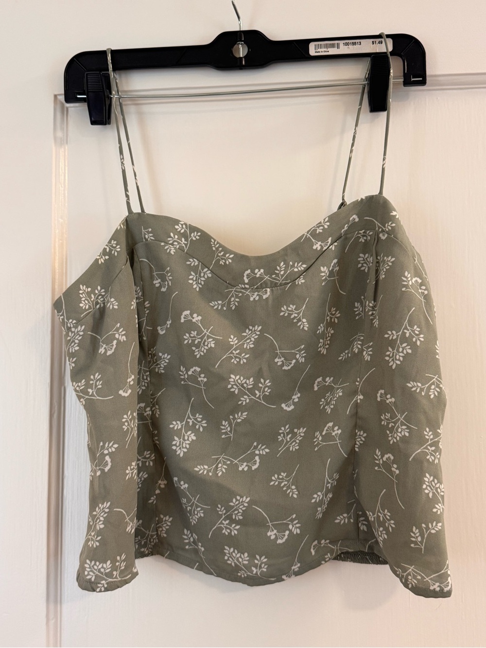Abercrombie & Fitch Olive Green Floral Cropped Tank